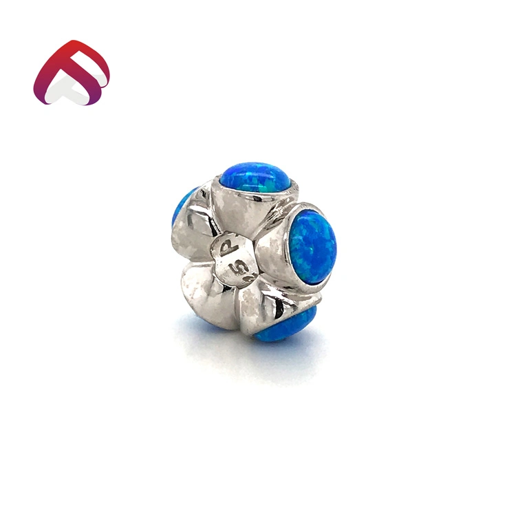 New Style Fashion Accessories 925 Silver Opal Jewelry Beads Women Accessories with Blue Opal (PJ85447)