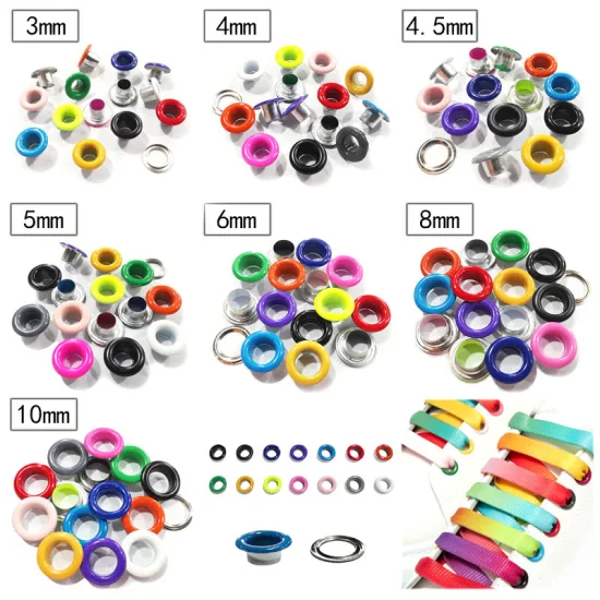 Good Quality Lead Free Eyelet Buttonhole Custom Round Metal Mesh Eyelet Grommets 