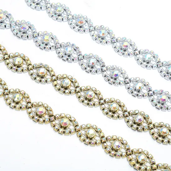 Hot Fashion Plastic Rhinestone Ab Color Drill Single Mesh Clothing Accessories Jewelry Accessories Bottom 
