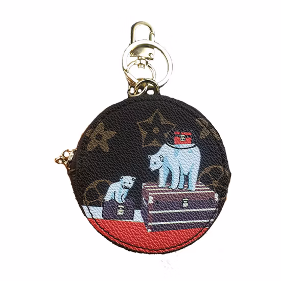 Ea142 Illustre Hollywood Drive Key Holder Initial Women Wholesale Keychain Luxury Purse Leather Charms for Accessories Hand Cute Designer Luxury Bag Charm