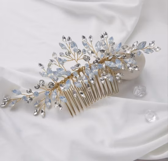 Bridal Wedding Opal Rhinestone Hair Comb Headpiece. Bridal Crystal Hair Comb Hair Accessories, Bridal Jewelry Factory Wholesale Direct