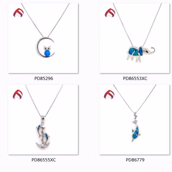 New Style Fashion Accessories 925 Silver Opal Jewelry Beads Women Accessories with Blue Opal (PJ85447)