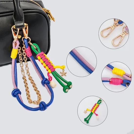 High Quality Fashion Chain Bag Charm Ins Style Leather Keychain