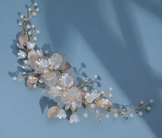 Bridal Wedding Crystal Flower Hair Clip Headpiece. Bridal Vintage Pearl Rhinestone Hair Clip Hair Accessories 