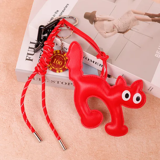 Personalized Animal Leather Keychain Charm for Designer Handbag Decoration 